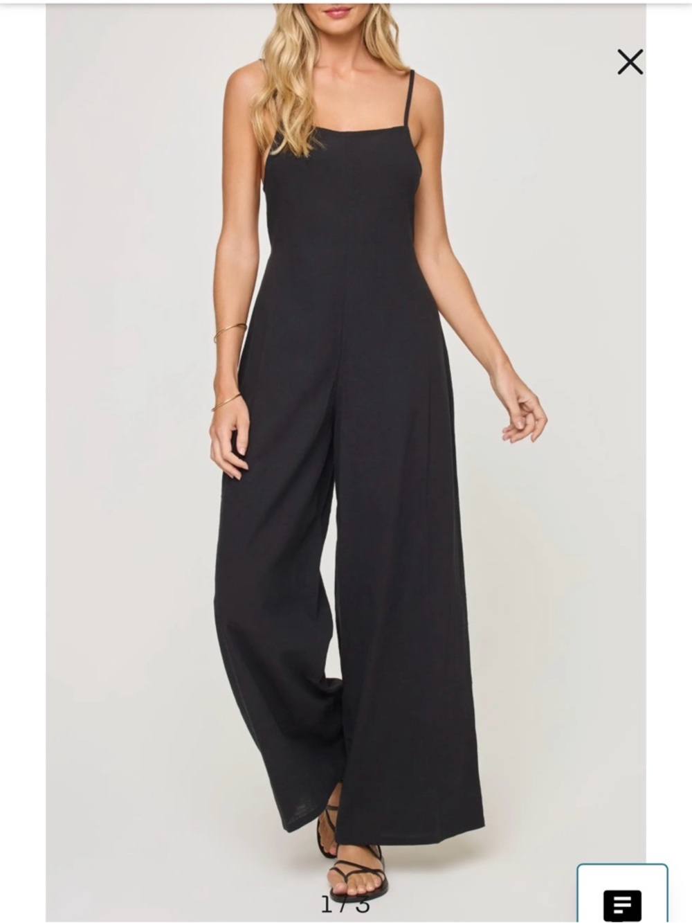 L*Space Jaida Wide-Leg Linen Black Jumpsuit